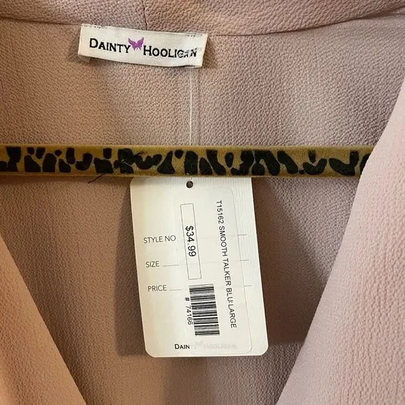 NWT Dainty Hooligan Smooth Talker Blush Wrap Blouse LARGE - Picture 6 of 11